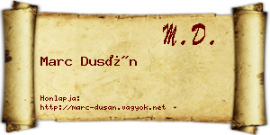 Marc Dusán névjegykártya